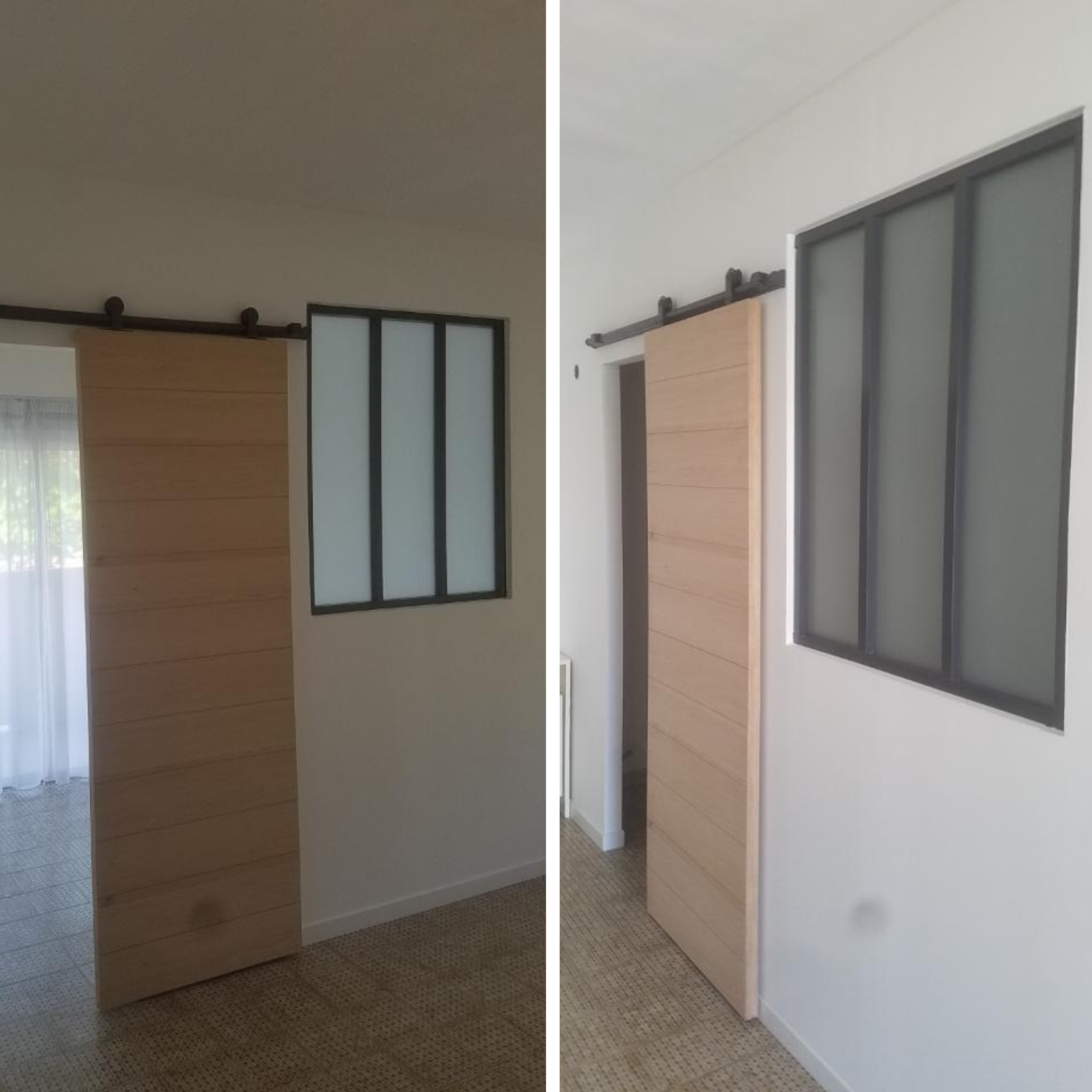 Création d'une cloison avec une verrière à Arcachon.